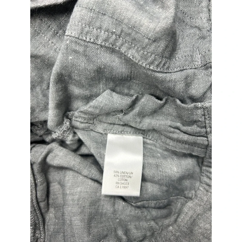 BANANA REPUBLIC Pants Women's Gray Size 4 Linen Blend Drawstring Pockets
